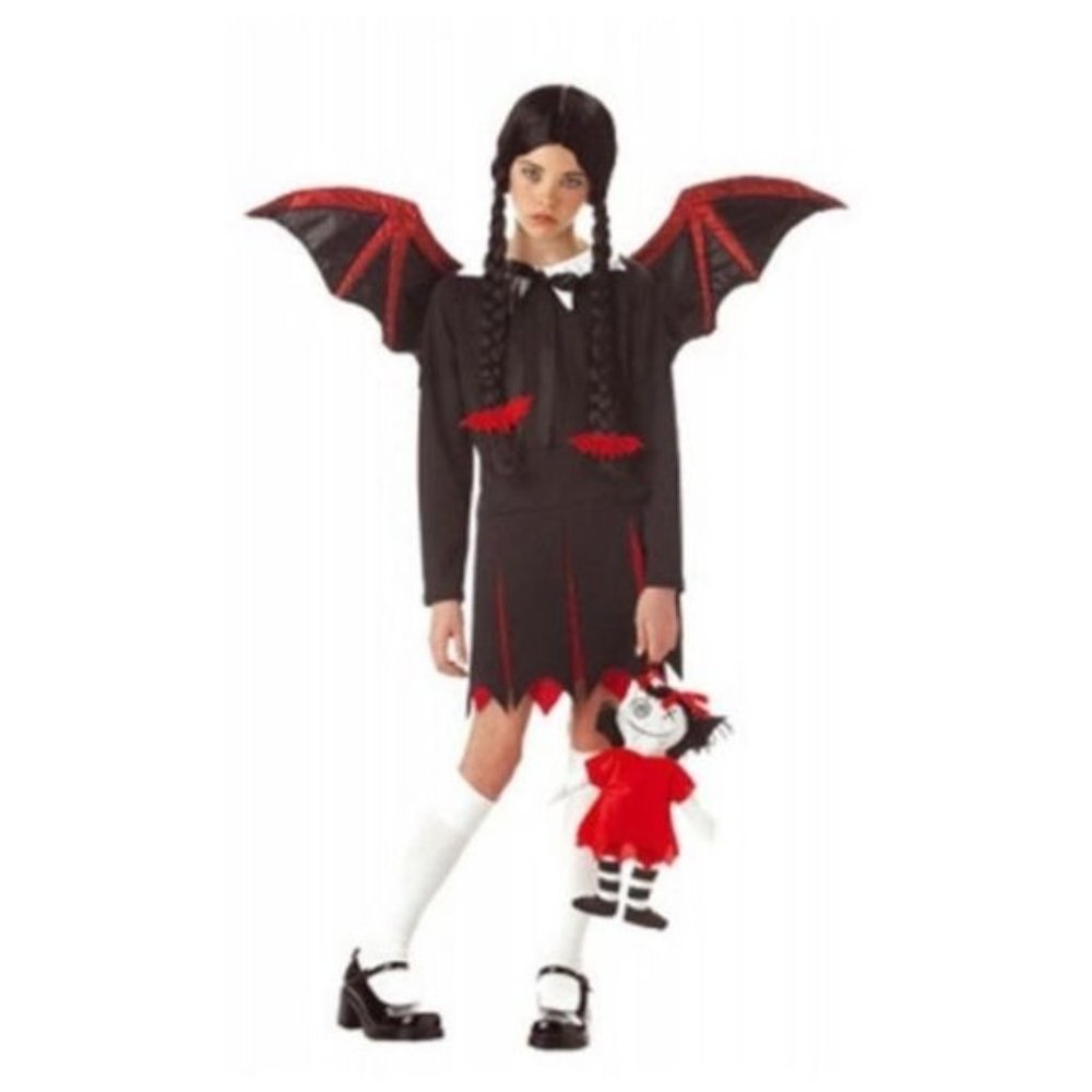 Very Bat Girl Child Large 10/12 Dress Wings Bat Dolly‎ Halloween Costume